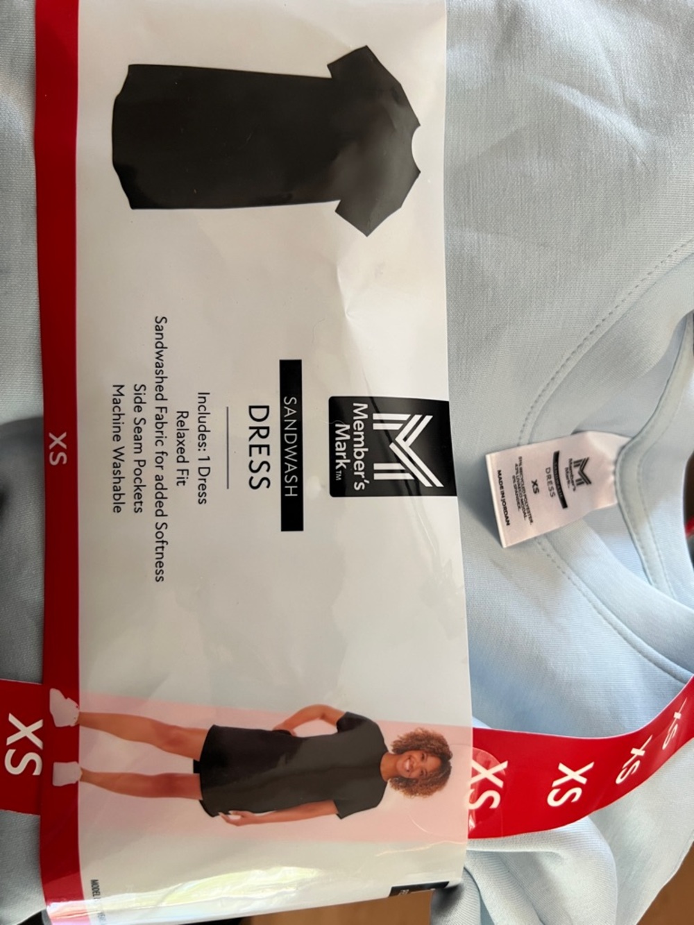 Member's Mark Sandwash Dress - Light Blue (XS) NWT